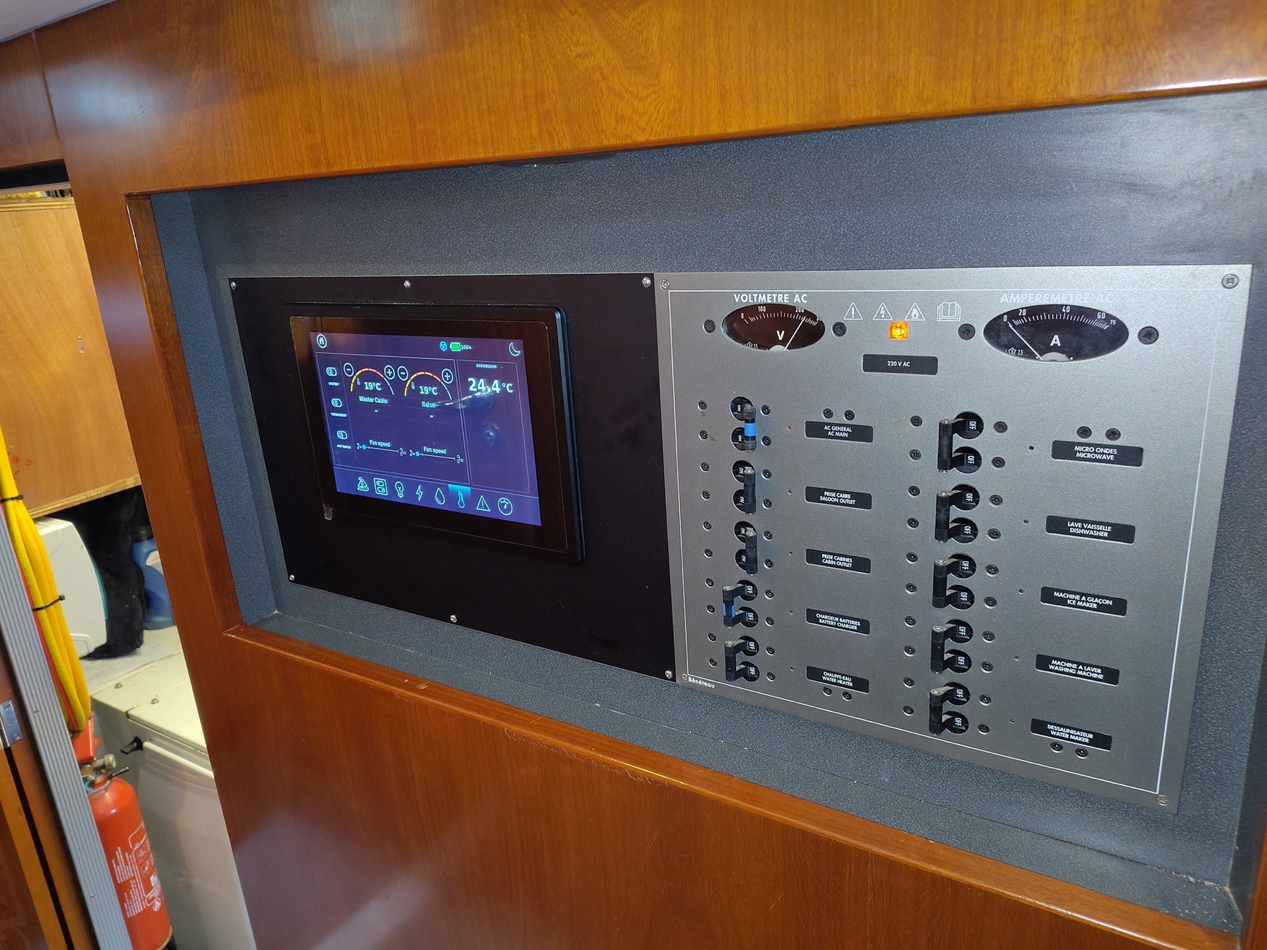 Touchscreen-bediening en AC-paneel